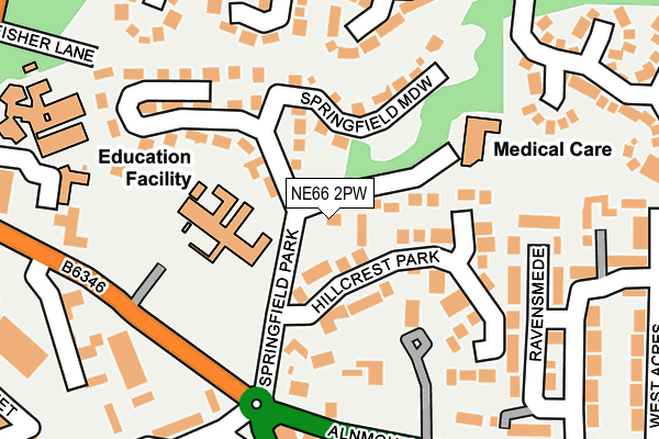 NE66 2PW map - OS OpenMap – Local (Ordnance Survey)