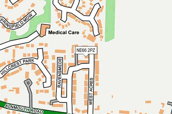 NE66 2PZ map - OS OpenMap – Local (Ordnance Survey)