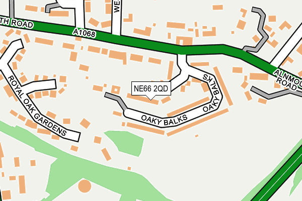 NE66 2QD map - OS OpenMap – Local (Ordnance Survey)