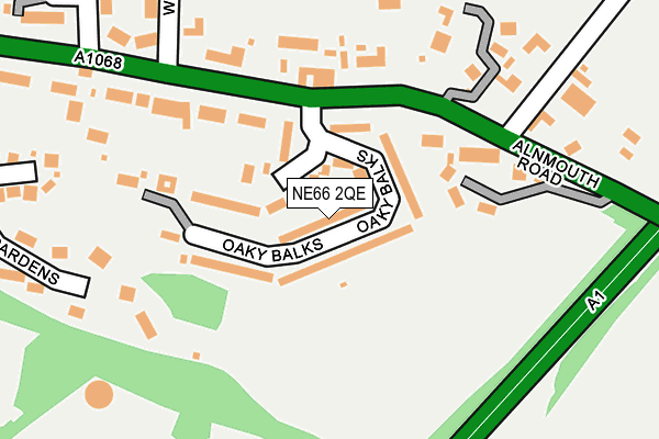 NE66 2QE map - OS OpenMap – Local (Ordnance Survey)