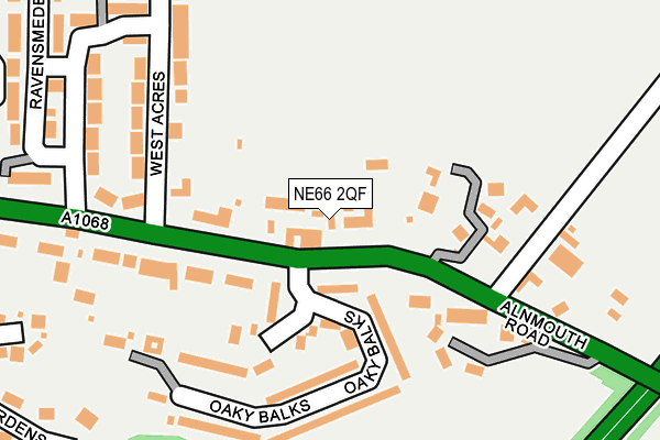 NE66 2QF map - OS OpenMap – Local (Ordnance Survey)
