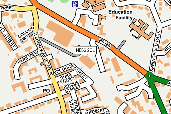 NE66 2QL map - OS OpenMap – Local (Ordnance Survey)