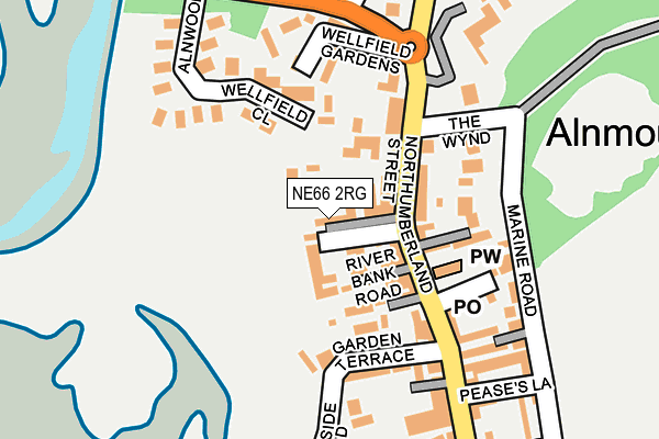 NE66 2RG map - OS OpenMap – Local (Ordnance Survey)