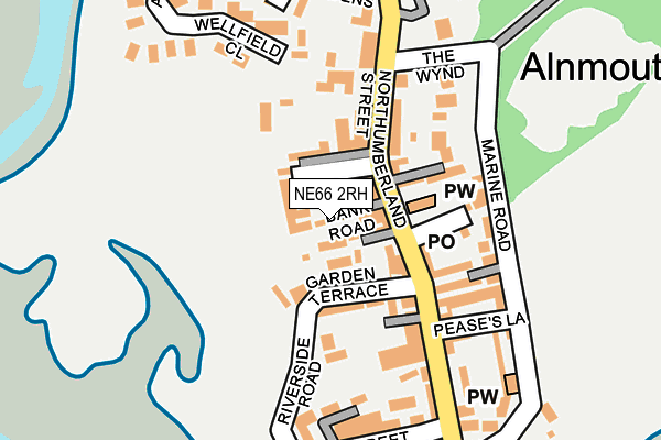 NE66 2RH map - OS OpenMap – Local (Ordnance Survey)