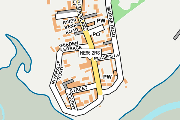 NE66 2RS map - OS OpenMap – Local (Ordnance Survey)