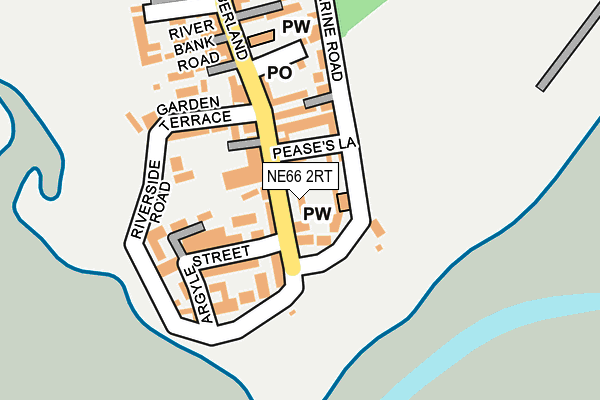 NE66 2RT map - OS OpenMap – Local (Ordnance Survey)