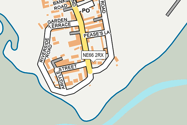 NE66 2RX map - OS OpenMap – Local (Ordnance Survey)