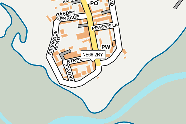 NE66 2RY map - OS OpenMap – Local (Ordnance Survey)