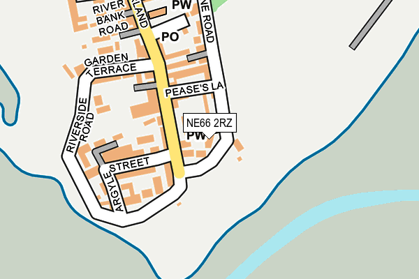 NE66 2RZ map - OS OpenMap – Local (Ordnance Survey)