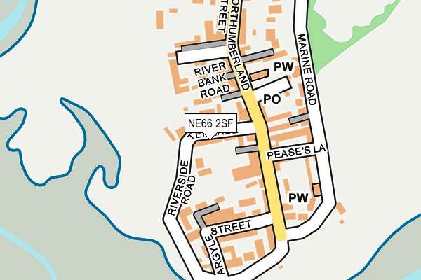NE66 2SF map - OS OpenMap – Local (Ordnance Survey)