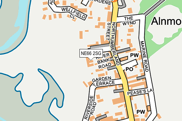 NE66 2SG map - OS OpenMap – Local (Ordnance Survey)