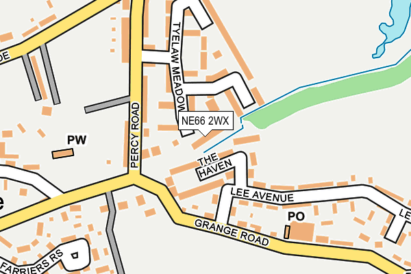 NE66 2WX map - OS OpenMap – Local (Ordnance Survey)
