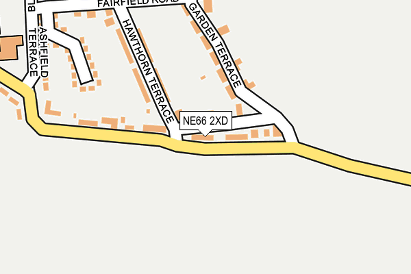 NE66 2XD map - OS OpenMap – Local (Ordnance Survey)