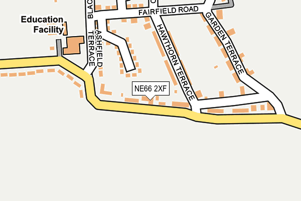 NE66 2XF map - OS OpenMap – Local (Ordnance Survey)