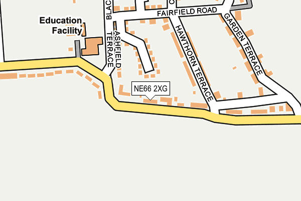 NE66 2XG map - OS OpenMap – Local (Ordnance Survey)