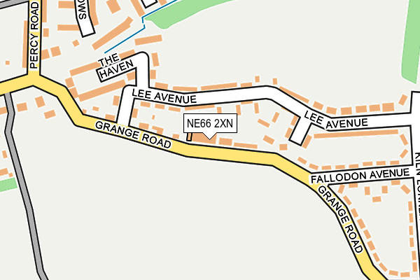 NE66 2XN map - OS OpenMap – Local (Ordnance Survey)