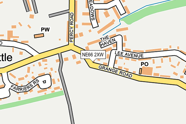 NE66 2XW map - OS OpenMap – Local (Ordnance Survey)