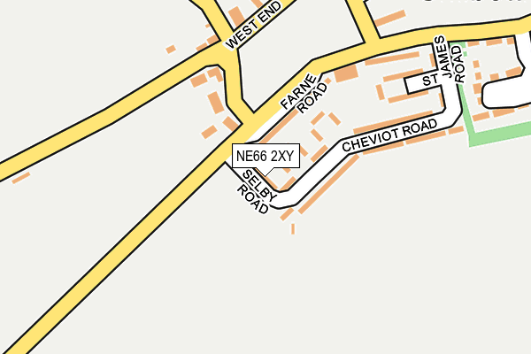 NE66 2XY map - OS OpenMap – Local (Ordnance Survey)