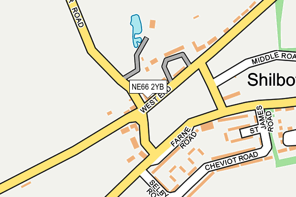 NE66 2YB map - OS OpenMap – Local (Ordnance Survey)