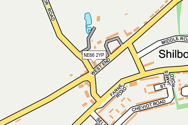 NE66 2YP map - OS OpenMap – Local (Ordnance Survey)