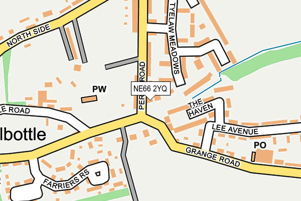 NE66 2YQ map - OS OpenMap – Local (Ordnance Survey)