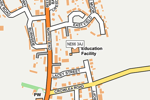 NE66 3AJ map - OS OpenMap – Local (Ordnance Survey)