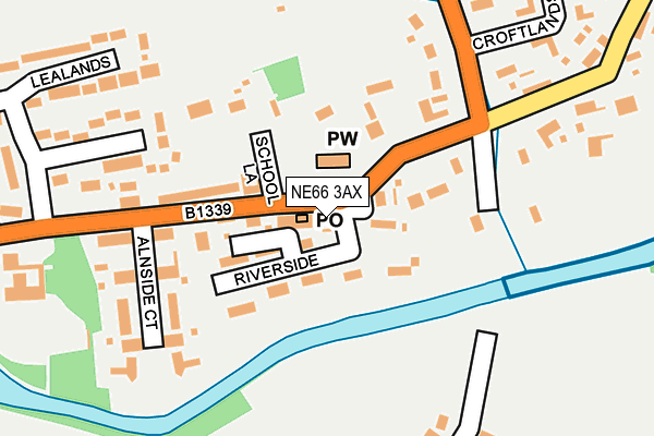 NE66 3AX map - OS OpenMap – Local (Ordnance Survey)