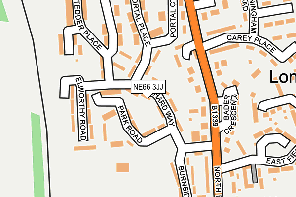 NE66 3JJ map - OS OpenMap – Local (Ordnance Survey)