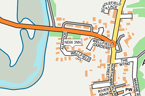 NE66 3NN map - OS OpenMap – Local (Ordnance Survey)