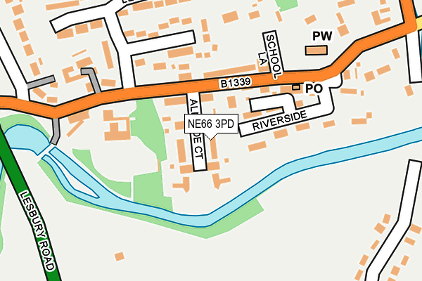 NE66 3PD map - OS OpenMap – Local (Ordnance Survey)