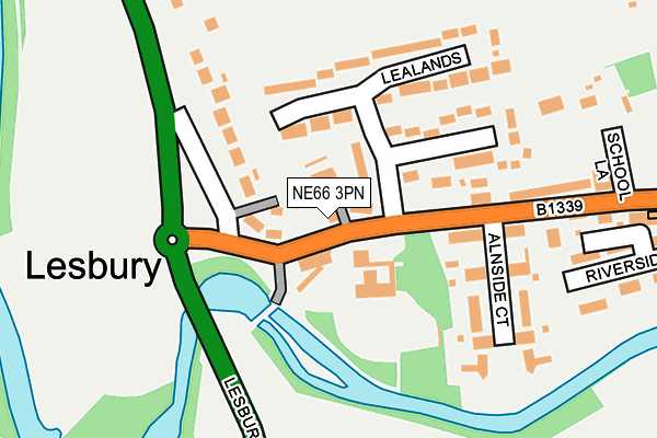 NE66 3PN map - OS OpenMap – Local (Ordnance Survey)