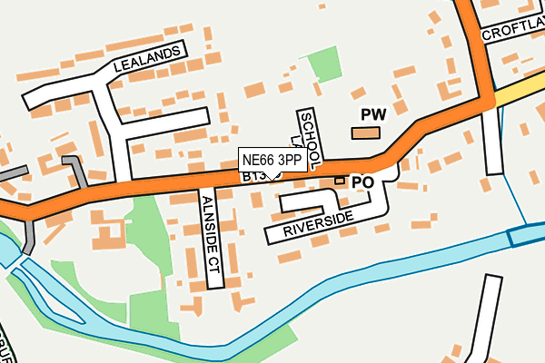 NE66 3PP map - OS OpenMap – Local (Ordnance Survey)