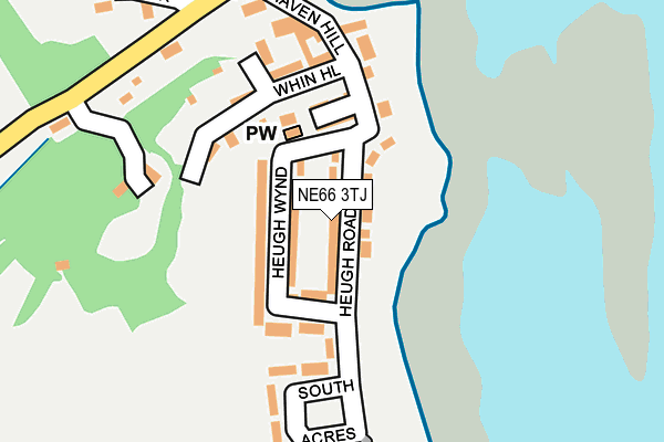 NE66 3TJ map - OS OpenMap – Local (Ordnance Survey)