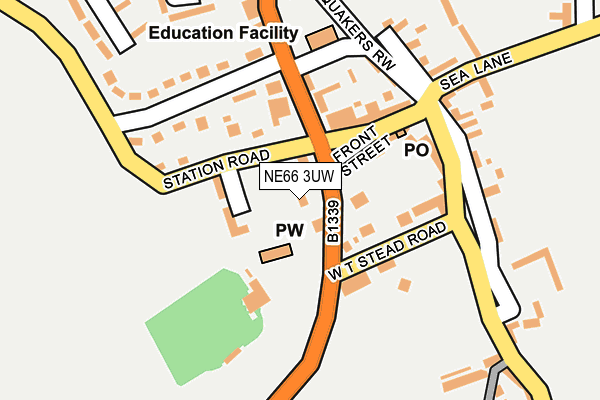 NE66 3UW map - OS OpenMap – Local (Ordnance Survey)