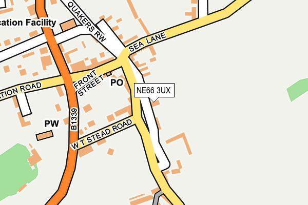 NE66 3UX map - OS OpenMap – Local (Ordnance Survey)