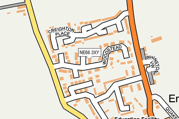 NE66 3XY map - OS OpenMap – Local (Ordnance Survey)
