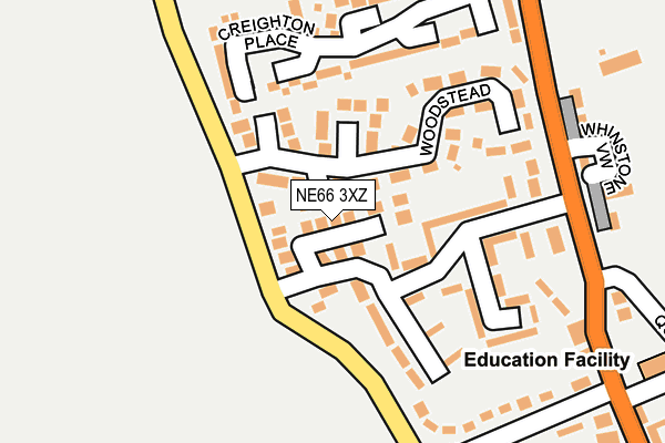 NE66 3XZ map - OS OpenMap – Local (Ordnance Survey)