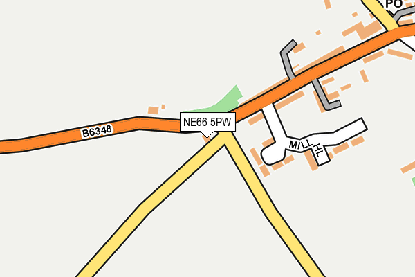 NE66 5PW map - OS OpenMap – Local (Ordnance Survey)