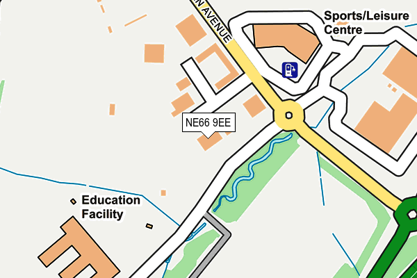 NE66 9EE map - OS OpenMap – Local (Ordnance Survey)