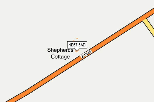 NE67 5AD map - OS OpenMap – Local (Ordnance Survey)