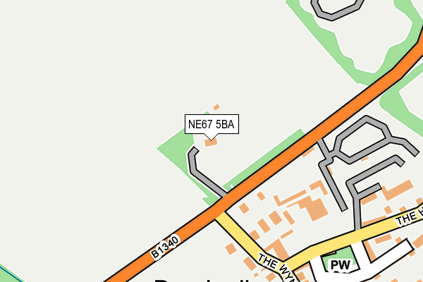 NE67 5BA map - OS OpenMap – Local (Ordnance Survey)