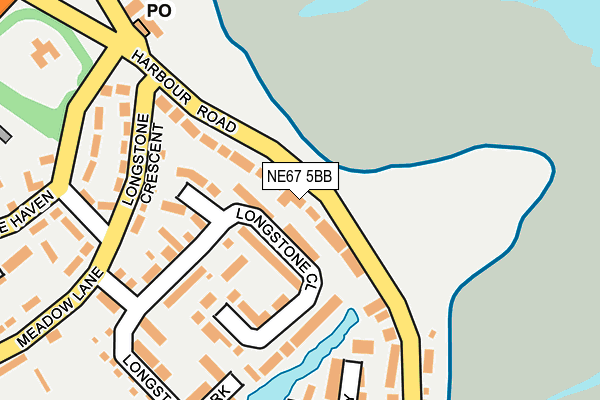 NE67 5BB map - OS OpenMap – Local (Ordnance Survey)