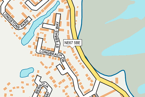 NE67 5BE map - OS OpenMap – Local (Ordnance Survey)