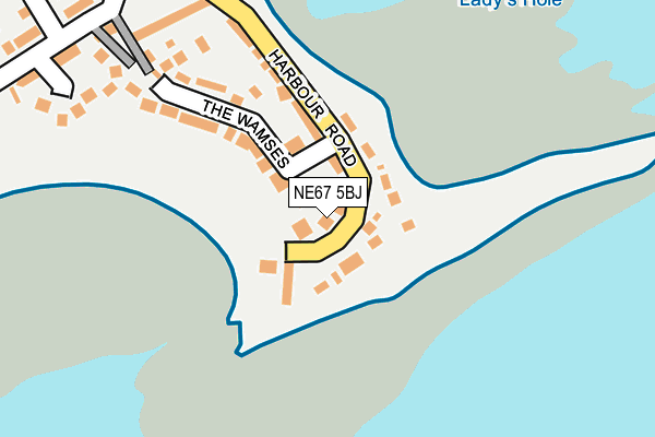 NE67 5BJ map - OS OpenMap – Local (Ordnance Survey)