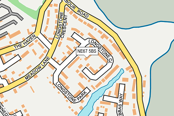 NE67 5BS map - OS OpenMap – Local (Ordnance Survey)