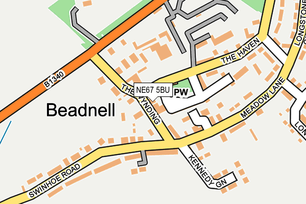 NE67 5BU map - OS OpenMap – Local (Ordnance Survey)