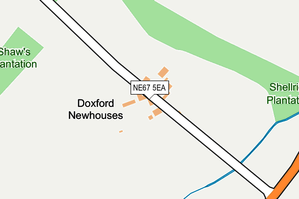 NE67 5EA map - OS OpenMap – Local (Ordnance Survey)