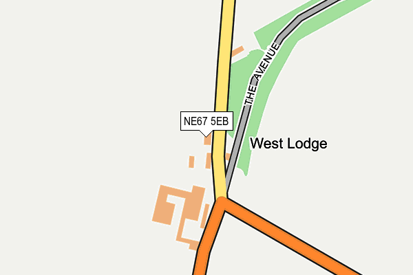 NE67 5EB map - OS OpenMap – Local (Ordnance Survey)