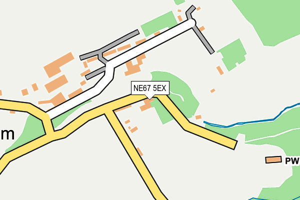 NE67 5EX map - OS OpenMap – Local (Ordnance Survey)