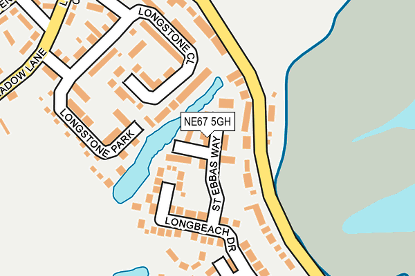 NE67 5GH map - OS OpenMap – Local (Ordnance Survey)